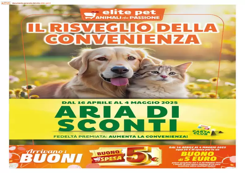 Volantino Elite Pet a Roma | Aria di sconti | 16/4/2025 - 4/5/2025