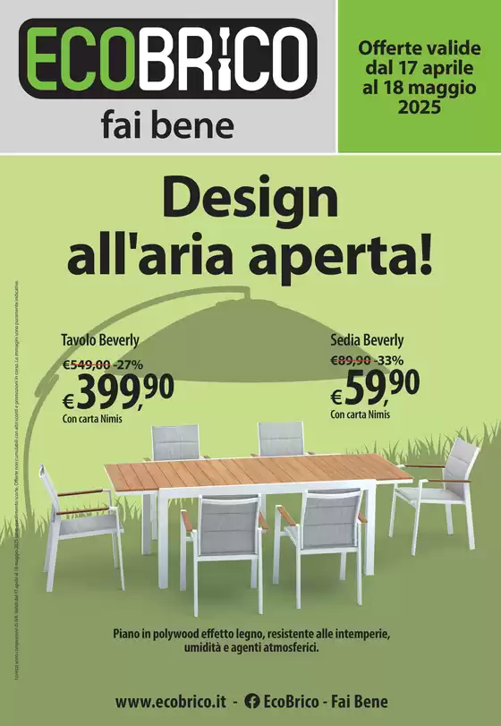 Volantino Ecobrico a Roè Volciano | Design all'aria aperta! | 16/4/2025 - 18/5/2025