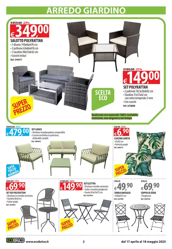 Volantino Ecobrico a Roè Volciano | Design all'aria aperta! | 16/4/2025 - 18/5/2025