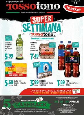 Offerte di Iper e super a Aversa | Super settimana in Supermercati Rossotono Market | 21/4/2025 - 27/4/2025