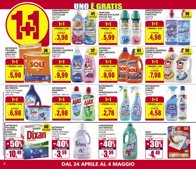 Volantino Il Gigante a Erbusco | 1+1 Uno è Gratis | 24/4/2025 - 4/5/2025