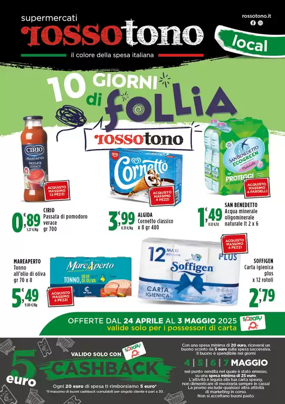 Volantino Supermercati Rossotono Local a Taranto | 10 giorni di follia | 24/4/2025 - 3/5/2025