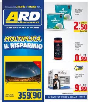 Offerte di Discount a Santeramo in Colle | Moltiplica il risparmio in ARD Discount | 22/4/2025 - 4/5/2025