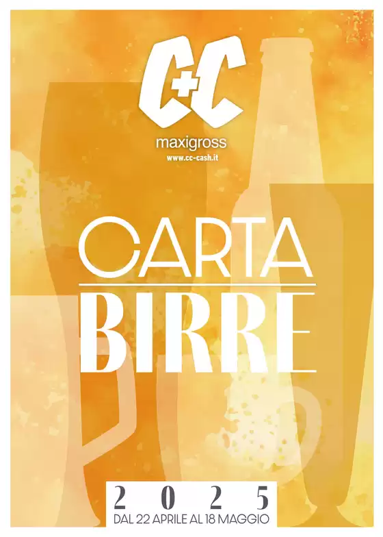 Volantino C+C a Vercelli | CARTA BIRRE 2025 | 22/4/2025 - 18/5/2025