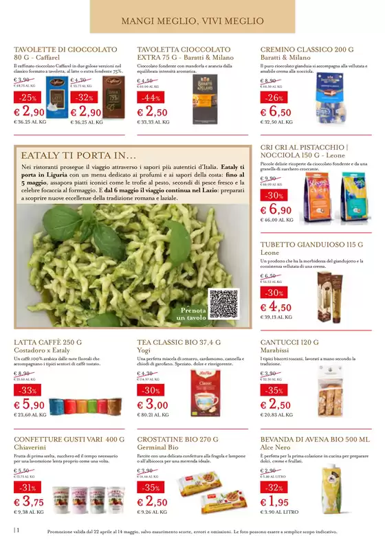 Volantino Eataly a Torino | DAL 22 APRILE AL 14 MAGGIO | 22/4/2025 - 14/5/2025