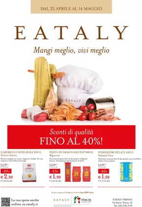 Offerte di Ristoranti a Verona | DAL 22 APRILE AL 14 MAGGIO in Eataly | 22/4/2025 - 14/5/2025