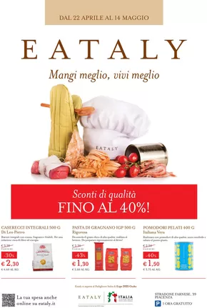 Offerte di Ristoranti a Casalpusterlengo | DAL 22 APRILE AL 14 MAGGIO in Eataly | 22/4/2025 - 14/5/2025