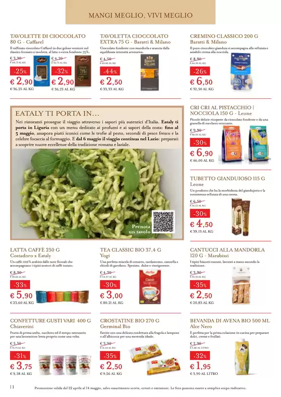 Volantino Eataly a Firenze | DAL 22 APRILE AL 14 MAGGIO | 22/4/2025 - 14/5/2025