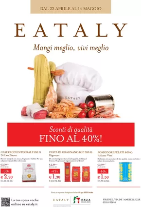 Offerte di Ristoranti a San Casciano in Val di Pesa | DAL 22 APRILE AL 14 MAGGIO in Eataly | 22/4/2025 - 14/5/2025