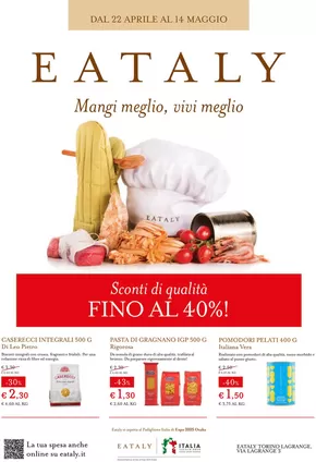 Offerte di Ristoranti a Alpignano | DAL 22 APRILE AL 14 MAGGIO in Eataly | 22/4/2025 - 14/5/2025