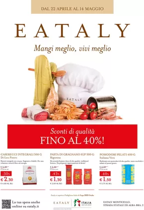 Offerte di Ristoranti a Alba | DAL 22 APRILE AL 14 MAGGIO in Eataly | 22/4/2025 - 14/5/2025