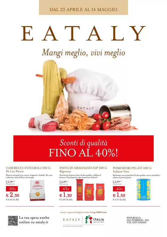 Volantino Eataly | DAL 22 APRILE AL 14 MAGGIO | 22/4/2025 - 14/5/2025