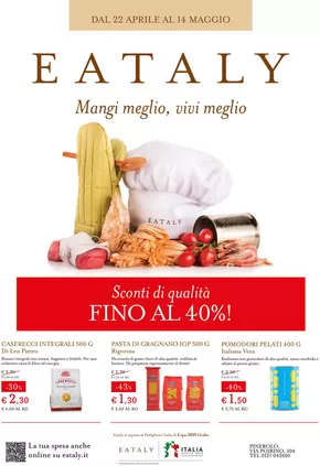 Offerte di Ristoranti a Pinerolo | DAL 22 APRILE AL 14 MAGGIO in Eataly | 22/4/2025 - 14/5/2025