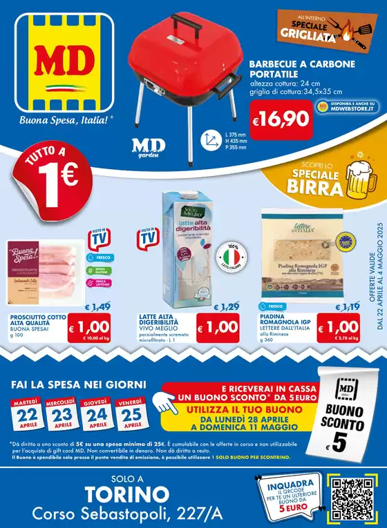 Volantino MD a Torino |  Tutto 1€ | 22/4/2025 - 4/5/2025