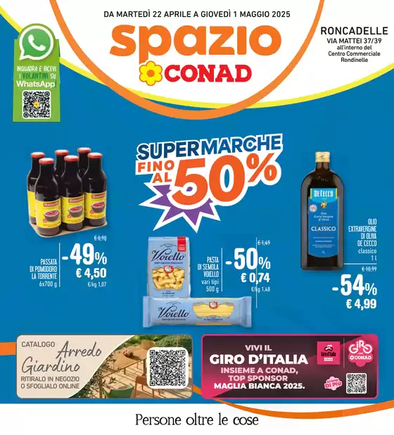 Volantino Spazio Conad a Roncadelle | Supermarche fino al 50% | 22/4/2025 - 1/5/2025