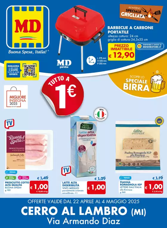 Volantino MD a Cerro al Lambro | Tutto 1€ | 22/4/2025 - 4/5/2025