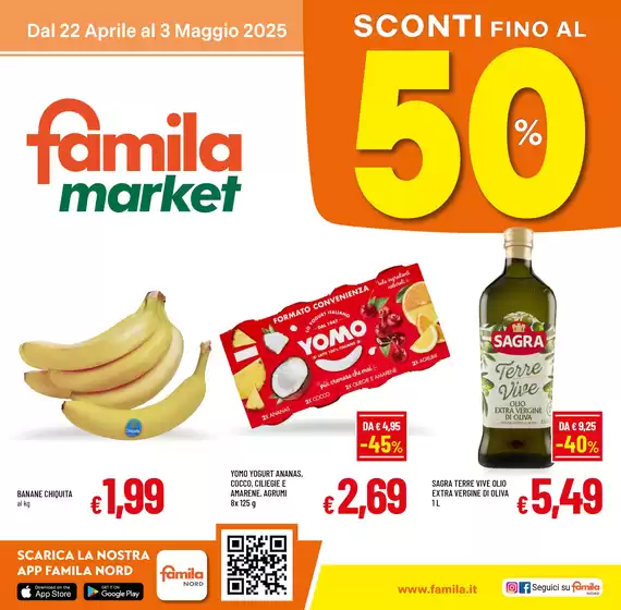 Volantino Famila Market a Vercelli | Sconti fino al 50% | 22/4/2025 - 3/5/2025