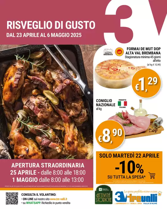 Volantino Tre Valli Supermercato | Risveglio di gusto | 23/4/2025 - 6/5/2025
