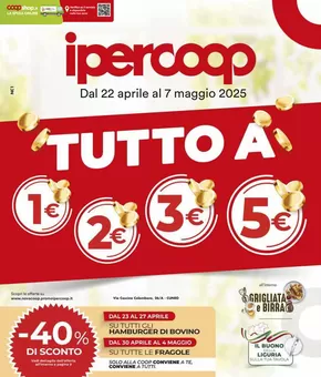 Volantino Ipercoop a Monastero di Vasco | Tutto a 1€, 2€, 3€, 5€ | 22/4/2025 - 7/5/2025