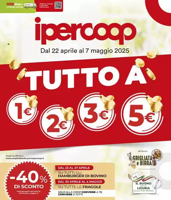 Volantino Ipercoop a Treviglio | Tutto a 1€, 2€, 3€, 5€ | 22/4/2025 - 7/5/2025