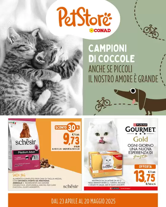 Volantino Pet Store Conad a Palermo | Campioni di coccole | 23/4/2025 - 20/5/2025