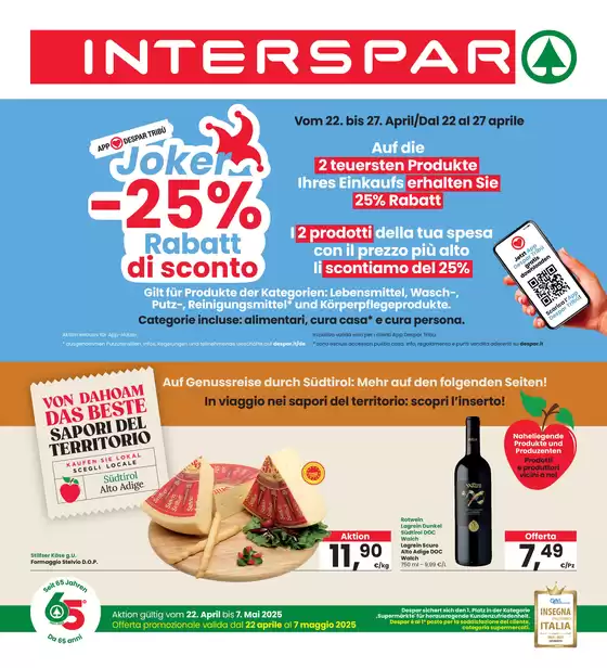 Volantino Interspar a Merano | Sconti fino al 50% | 22/4/2025 - 7/5/2025