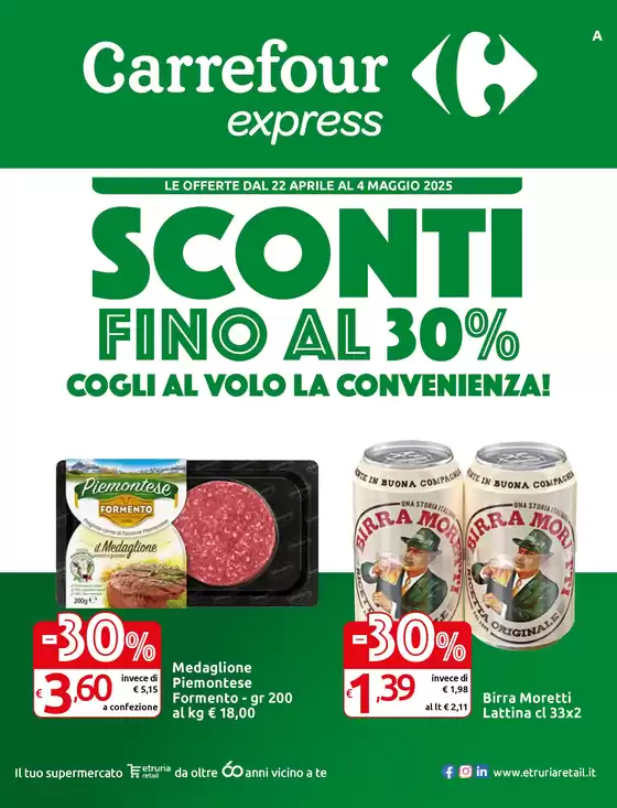 Volantino Carrefour Express a Vimercate | Sconti fino al 30% | 22/4/2025 - 4/5/2025