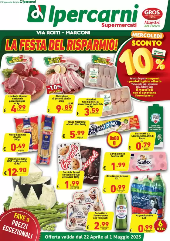 Volantino Ipercarni a Roma | La festa del Risparmio! | 22/4/2025 - 1/5/2025
