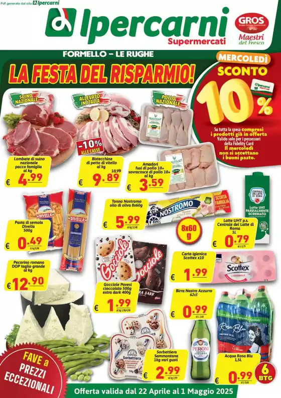 Volantino Ipercarni a Formello | La festa del Risparmio! | 22/4/2025 - 1/5/2025