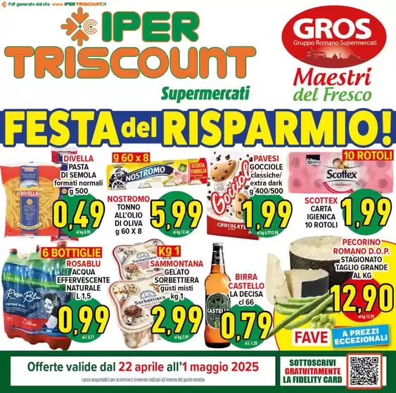 Volantino Iper Triscount a Viterbo | Festa del risparmio! | 22/4/2025 - 1/5/2025