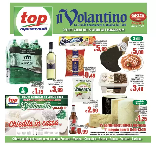 Volantino Top Supermercati a Velletri | Offerte valide dal 22 aprile al 1 maggio 2025 | 22/4/2025 - 1/5/2025