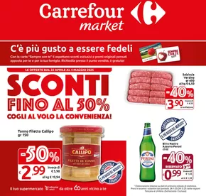 Volantino Carrefour Market | Sconti fino al 50% | 22/4/2025 - 4/5/2025