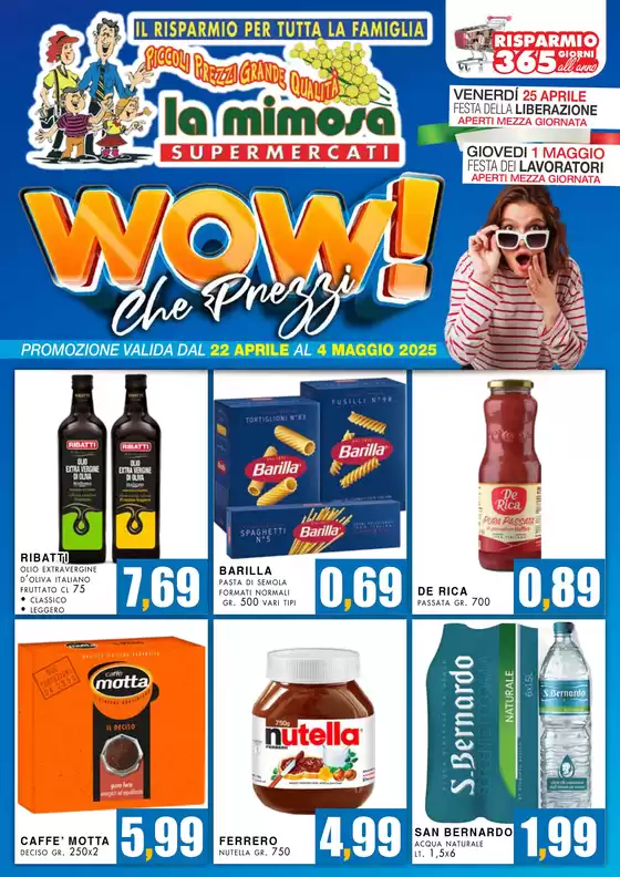 Volantino La Mimosa Supermercati a Terzigno | Wow! Che Prezzi | 22/4/2025 - 4/5/2025