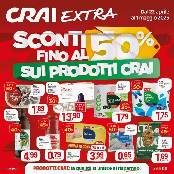 Volantino Crai a Leini | Sconti fino al 50% | 22/4/2025 - 1/5/2025