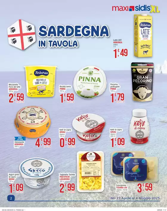 Volantino Sidis a Sestu | Il piacere di fare la spesa | 23/4/2025 - 4/5/2025