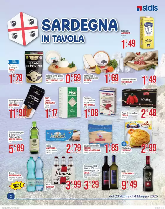 Volantino Sidis a Lotzorai | Il piacere di fare la spesa | 23/4/2025 - 4/5/2025
