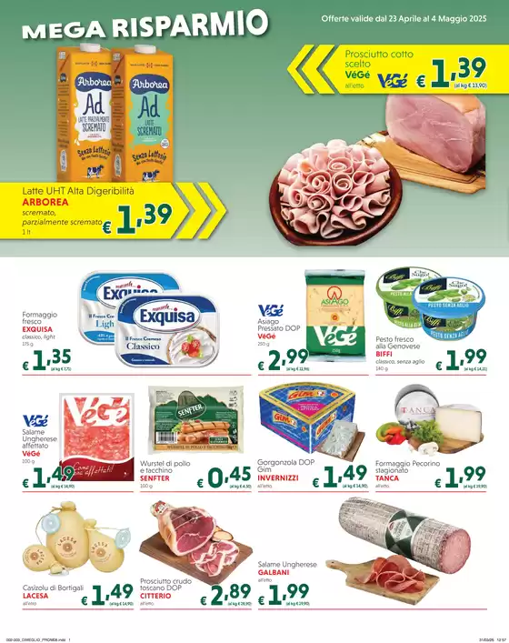 Volantino Dimeglio a Meana Sardo | Al costo li paghi come noi!!! | 23/4/2025 - 4/5/2025