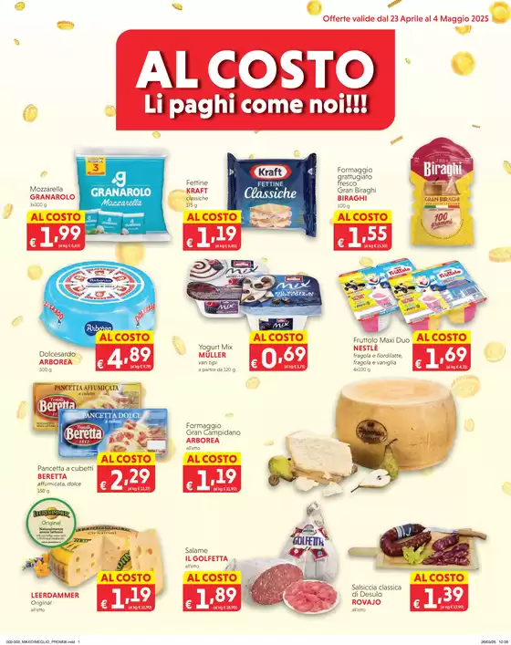 Volantino Dimeglio a Pozzomaggiore | Al costo li paghi come noi!!! | 23/4/2025 - 4/5/2025
