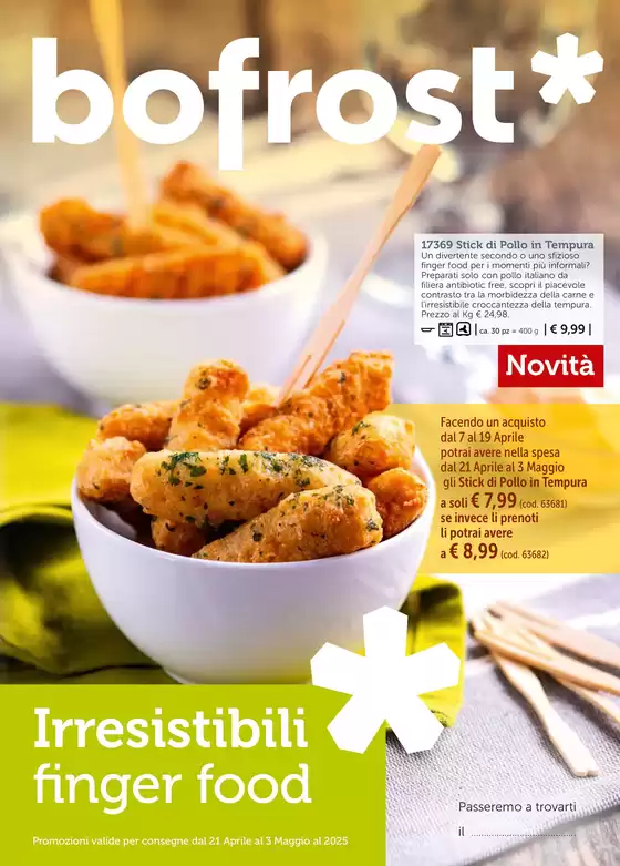 Volantino bofrost * a Milano | Irresistibili finger food | 22/4/2025 - 3/5/2025