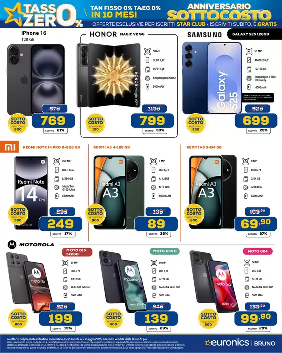 Volantino Euronics a Como | Anniversario sottocosto | 23/4/2025 - 7/5/2025