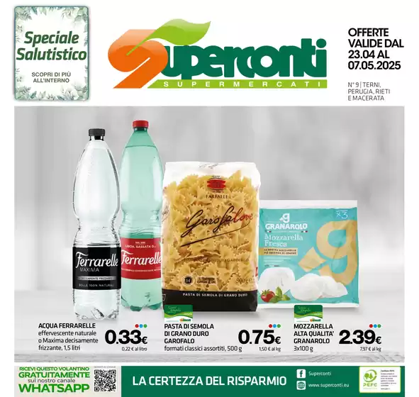 Volantino Superconti a Camerino | La certezza del risparmio | 23/4/2025 - 7/5/2025