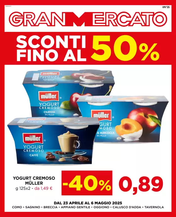 Volantino Gran Mercato a Calusco d'Adda | Sconti fino al 50% | 23/4/2025 - 6/5/2025