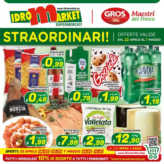 Volantino Idromarket a Fiumicino | Straordinari! | 22/4/2025 - 1/5/2025