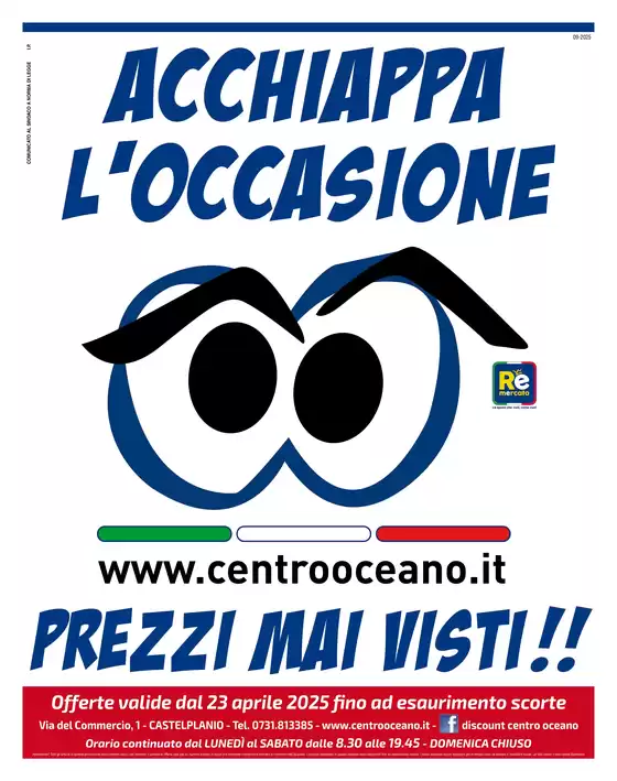 Volantino Centro Oceano a Castelplanio | Prezzi mai visti!! | 23/4/2025 - 6/5/2025
