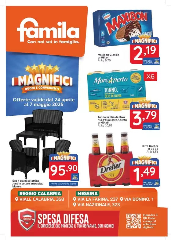 Volantino Famila Superstore a Messina | I Magnifici | 24/4/2025 - 7/5/2025