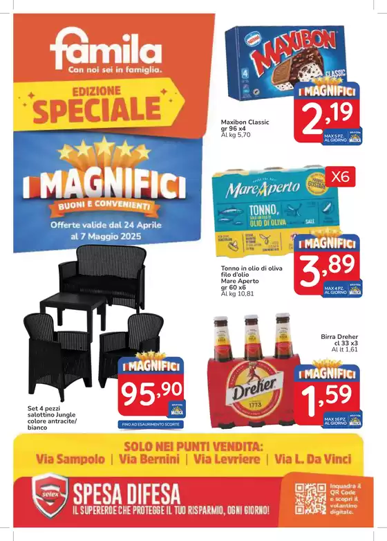 Volantino Famila Market a Salemi | I Magnifici | 24/4/2025 - 7/5/2025