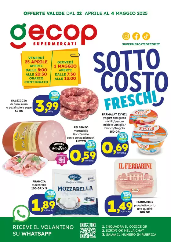 Volantino Gecop a Cassino | Sottocosto Freschi | 22/4/2025 - 4/5/2025