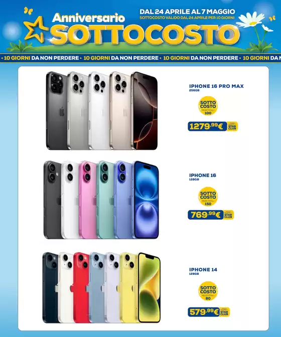 Volantino Euronics a Messina | Anniversario Sottocosto | 24/4/2025 - 7/5/2025