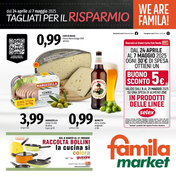 Volantino Famila Market a Udine (Udine) | TAGLIATI PER IL RISPARMIO | 24/4/2025 - 7/5/2025