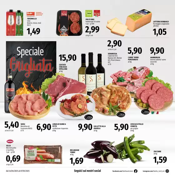 Volantino Famila Market a Udine (Udine) | TAGLIATI PER IL RISPARMIO | 24/4/2025 - 7/5/2025